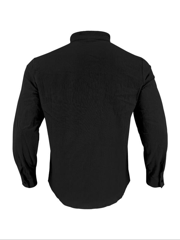 💚 Men's Linen Casual Long Sleeve Polo Shirt, Stylish New Design