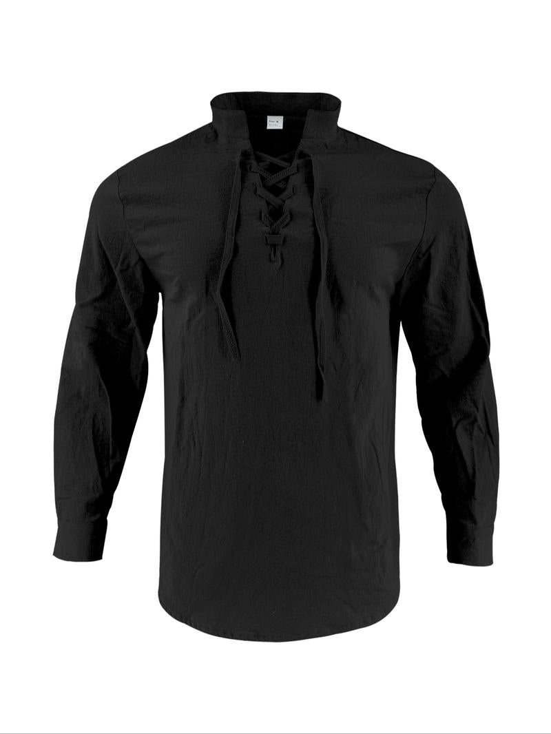 💚 Men's Linen Casual Long Sleeve Polo Shirt, Stylish New Design