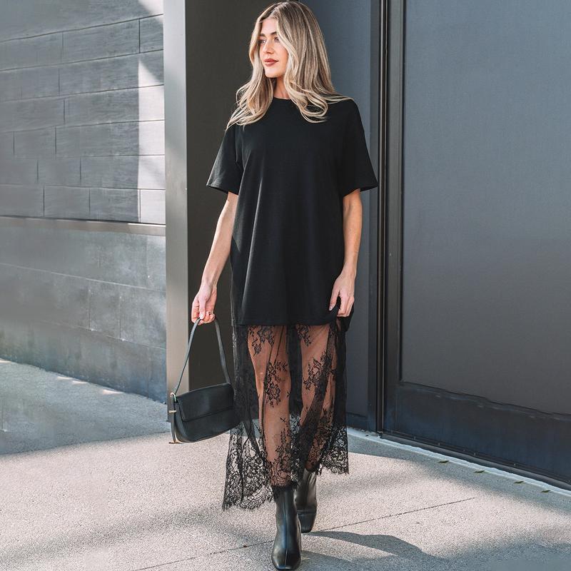 🌷Kai Lace T-Shirt Maxi Dress