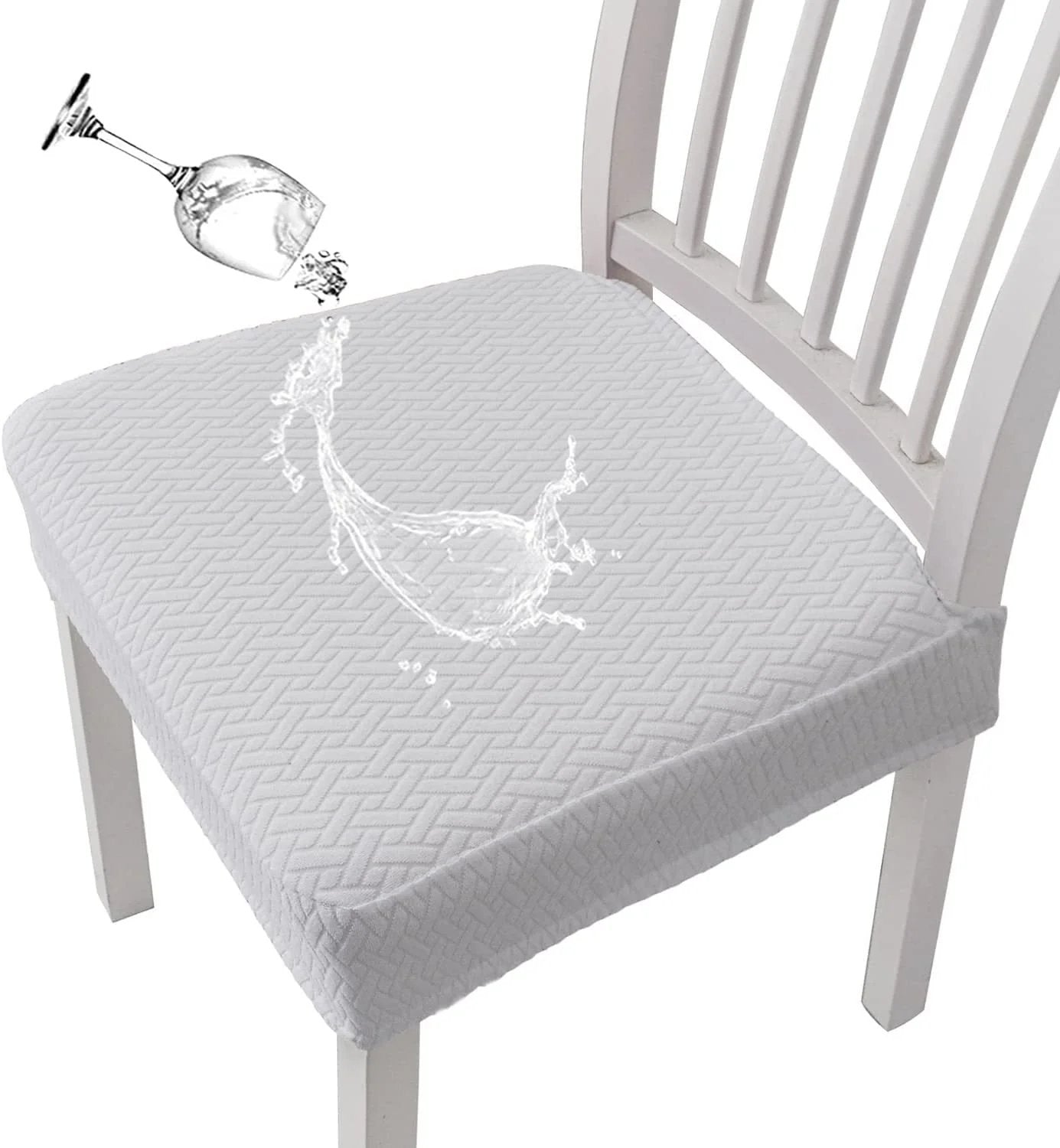 Jacquard Chair Seat Cover – Waterproof, Non-Slip, Machine Washable