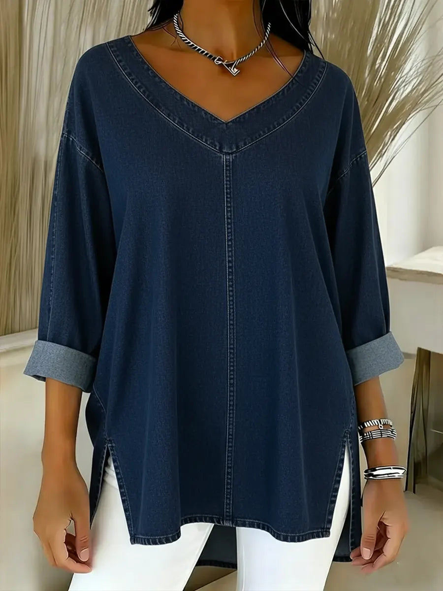 🎁New Arrivals🔥  Women's Casual Washed Denim Cotton Top