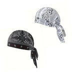 Paisley Cooling Headscarf Cap Set,Head Tie Quick Drying Cycling Cap Headband  Moisture Wicking Pirate Hat Helmet Liner , Elastic Fit Hand Washable Multifunctional Outdoor Headwear for Athletes & Outdoor Enthusiasts