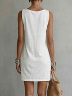 🌷Draped-neck Sleeveless Cotton Dress