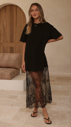 🌷Kai Lace T-Shirt Maxi Dress
