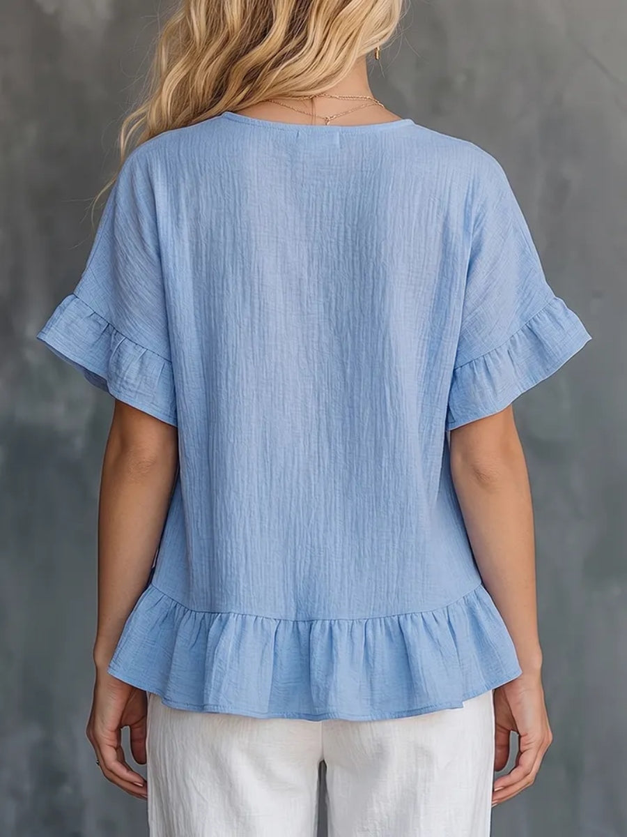 🎁New Arrivals🔥 Women's Cozy Ruffled Cotton Shirt Top