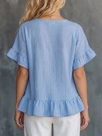 🎁New Arrivals🔥 Women's Cozy Ruffled Cotton Shirt Top
