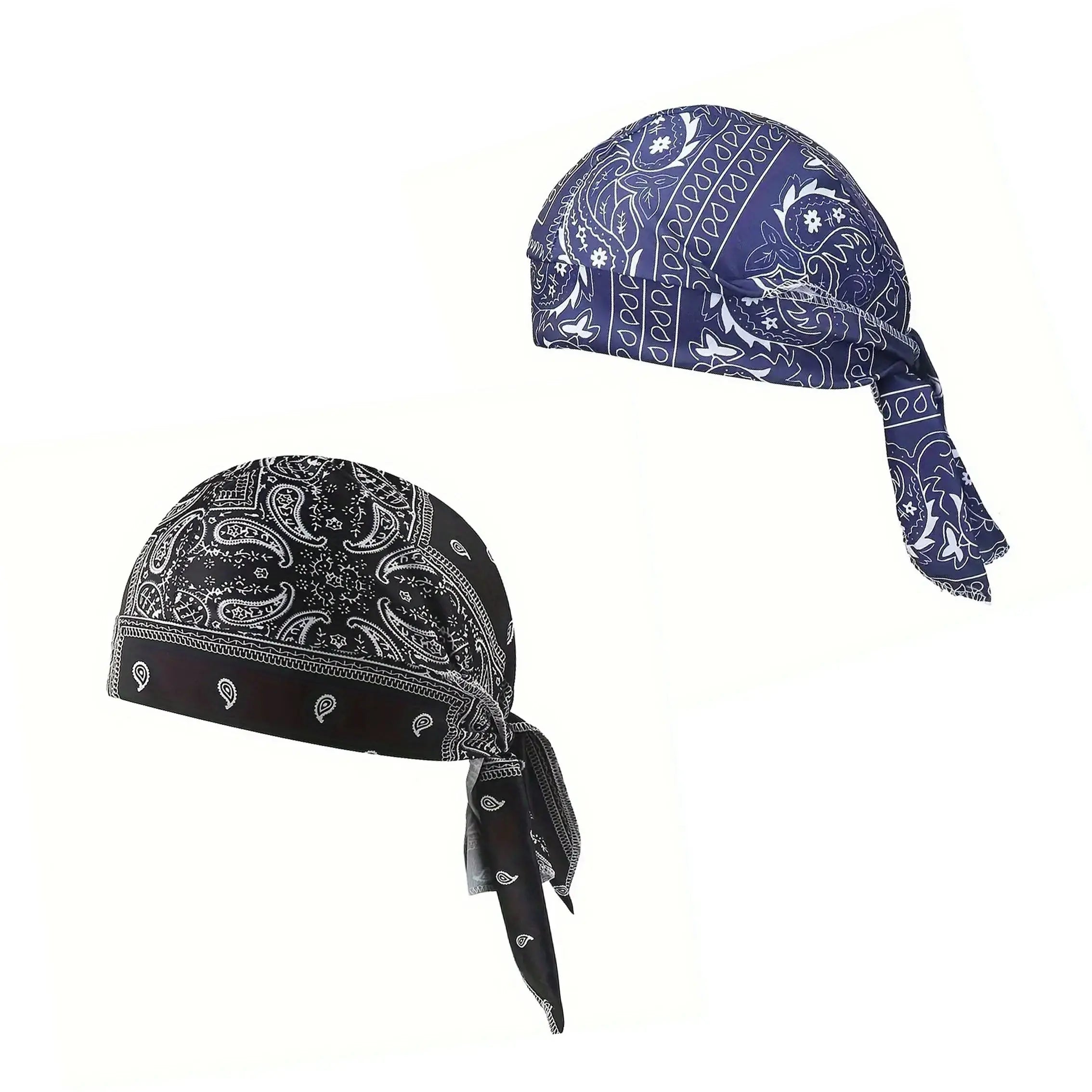 Paisley Cooling Headscarf Cap Set,Head Tie Quick Drying Cycling Cap Headband  Moisture Wicking Pirate Hat Helmet Liner , Elastic Fit Hand Washable Multifunctional Outdoor Headwear for Athletes & Outdoor Enthusiasts