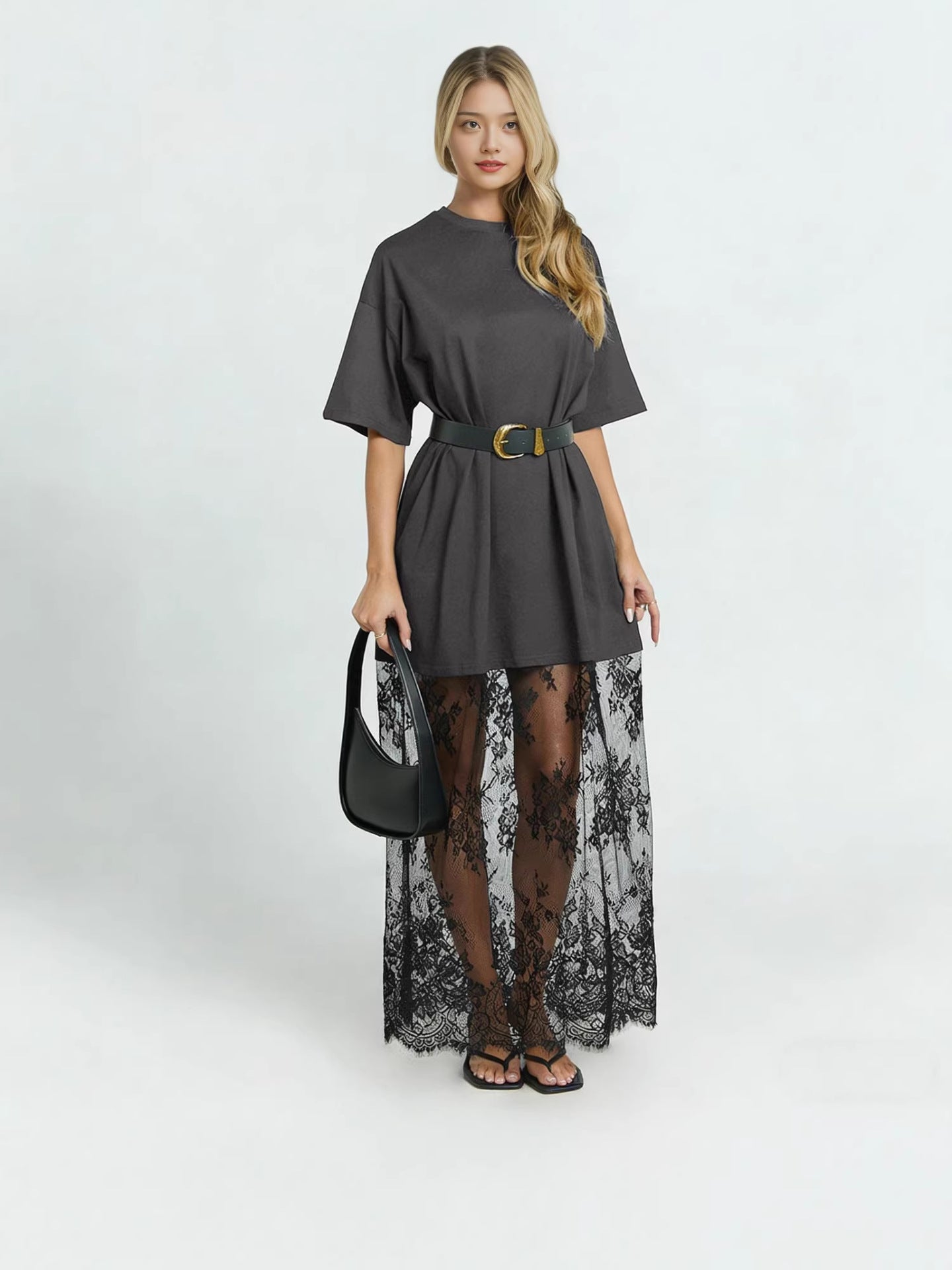 🌷Kai Lace T-Shirt Maxi Dress