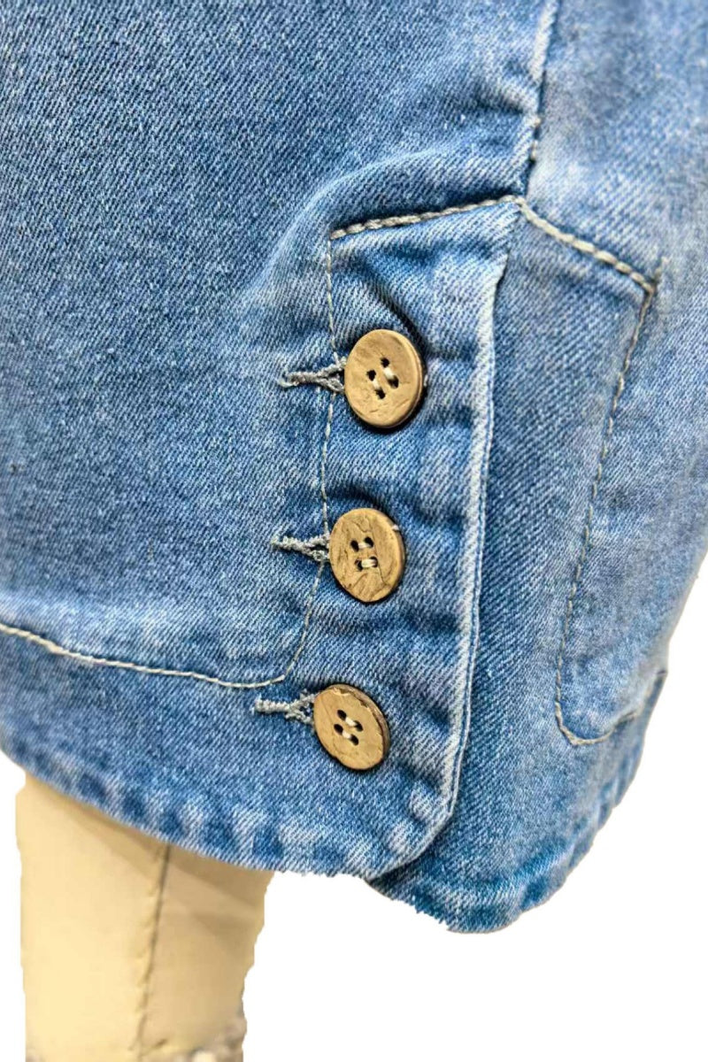 🎁New Arrivals🔥Jeans Wide-Leg Capri Pants With Buttons
