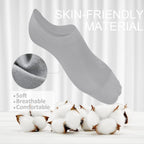 No-Show Anti-Slip Socks 3-Pack – Breathable Combed Cotton, Silicone Grips