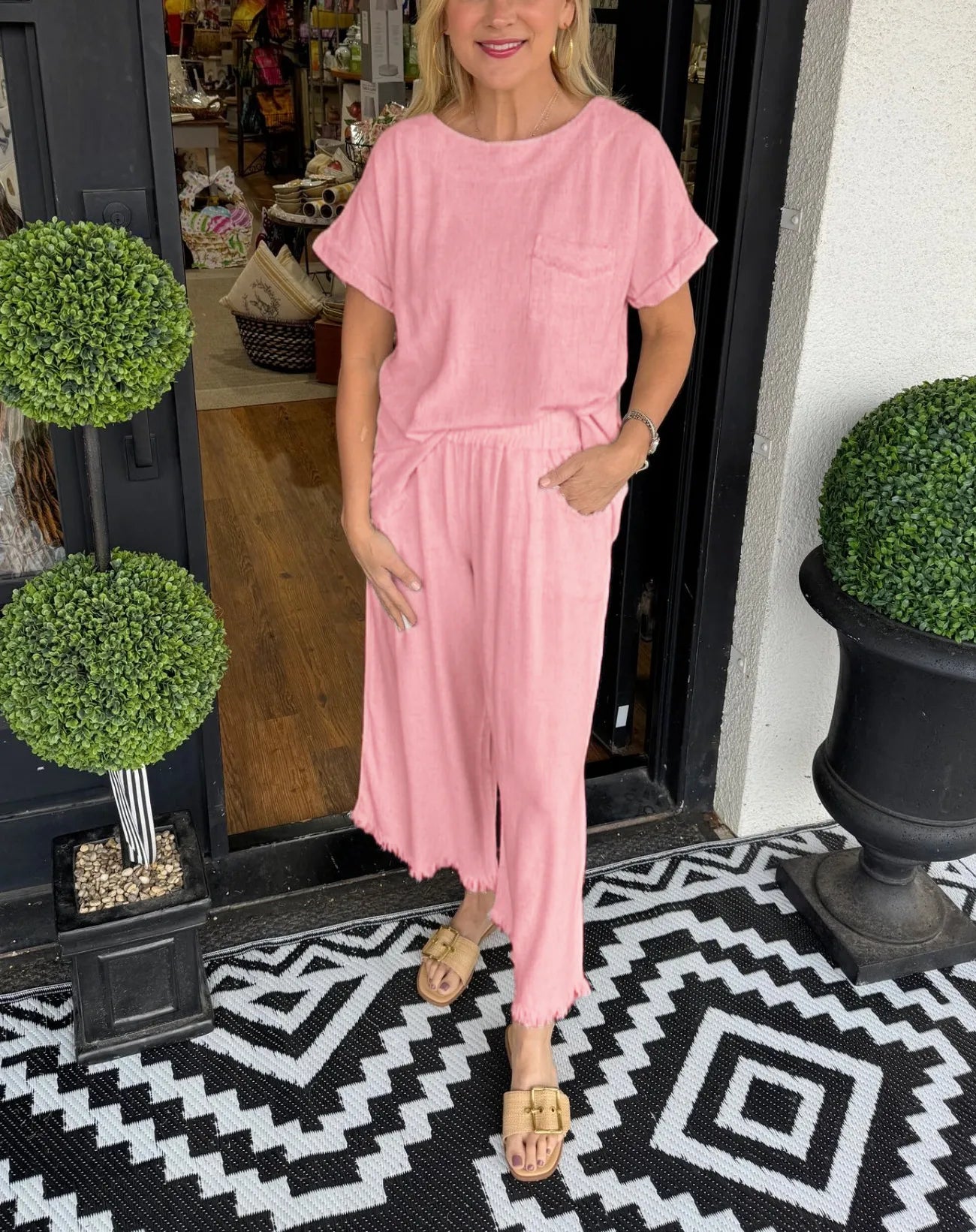 🎁New Arrivals🔥 Women's Linen Lounge Set ( Buy 2 Free Shipping )