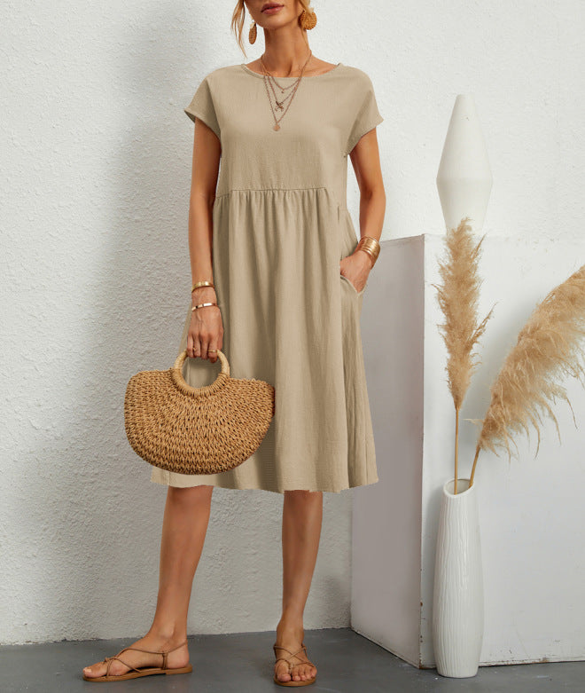 Tessie Floral Midi Dress — Cap Sleeve Women's A-Line Dress
