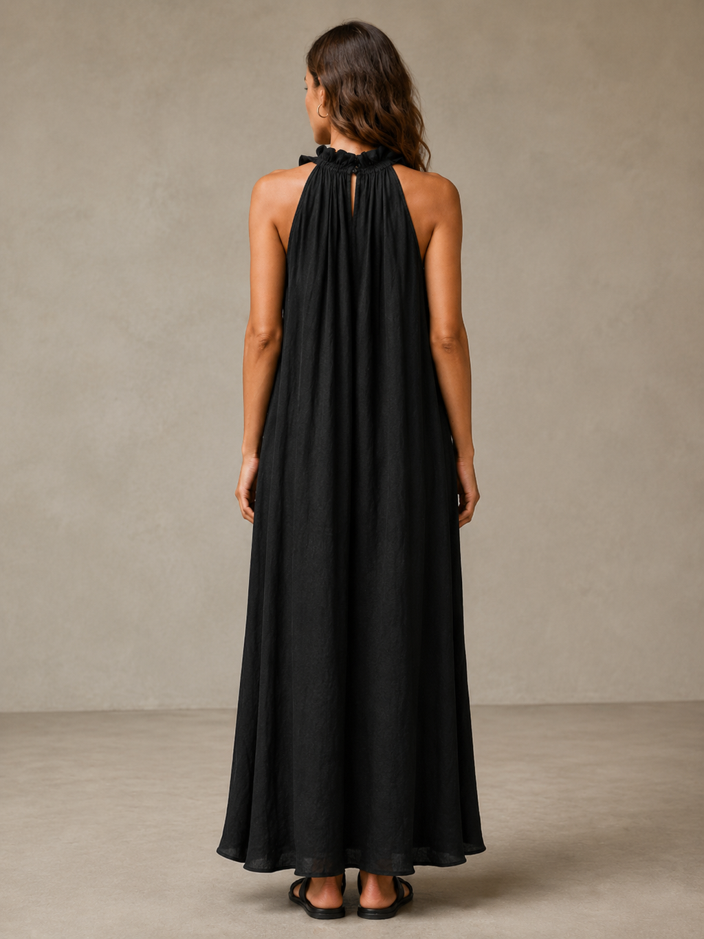 🌷🌷Breezy Halter Neck Ruffle Maxi Dress for Vacation & Summer Days
