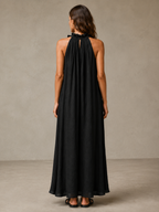 🌷🌷Breezy Halter Neck Ruffle Maxi Dress for Vacation & Summer Days