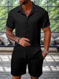 💚Leisure Textured Shirt Set