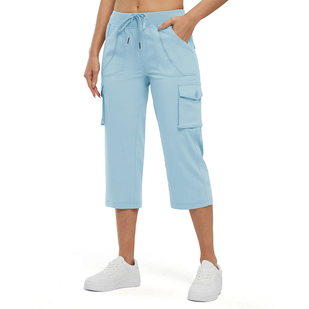 📦📦Womens Lightweight Capris Hiking Pants 6 Pockets Quick Dry Cargo Outdoor Trip Loose Shorts COMFY  MOMS OVER 30