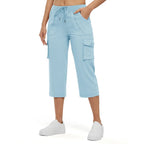 📦📦Womens Lightweight Capris Hiking Pants 6 Pockets Quick Dry Cargo Outdoor Trip Loose Shorts COMFY  MOMS OVER 30
