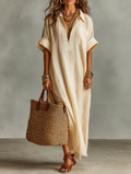 🎁New Arrivals🔥Women's Flowy Embroidered Print Casual Long Dress