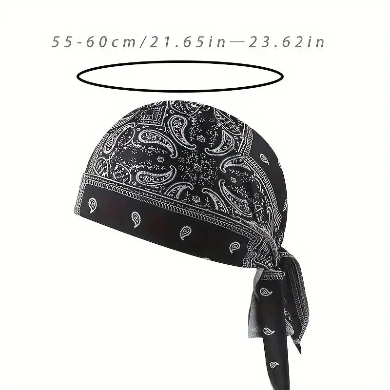 Paisley Cooling Headscarf Cap Set,Head Tie Quick Drying Cycling Cap Headband  Moisture Wicking Pirate Hat Helmet Liner , Elastic Fit Hand Washable Multifunctional Outdoor Headwear for Athletes & Outdoor Enthusiasts