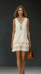 🎁New Arrivals🔥 Women's Cotton And Linen Loose-fitting Solid Color Vest Dress