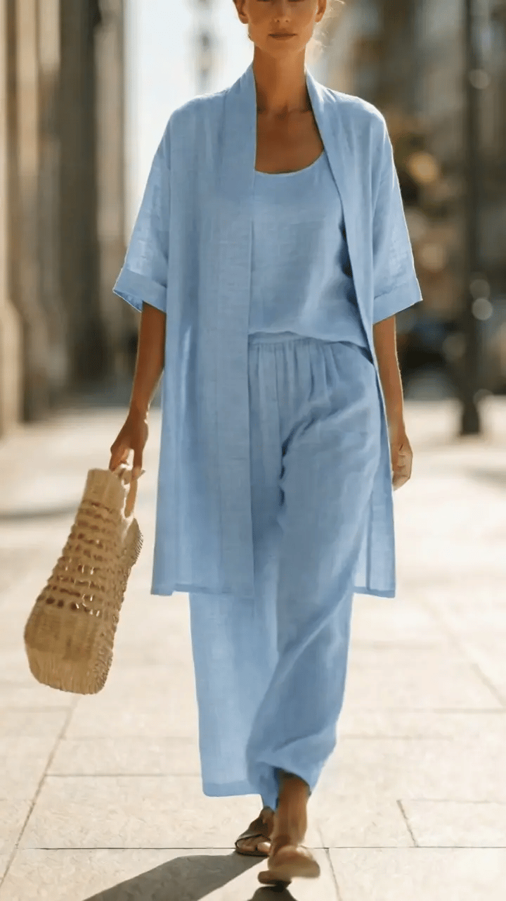 🎁New Arrivals🔥Minimalist Linen-cotton Three-piece Set - Comfortable For Everyday Wear