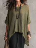 🎁New Arrivals🔥Women's Simple Oversized Knit Sweater With Asymmetrical Hem Design