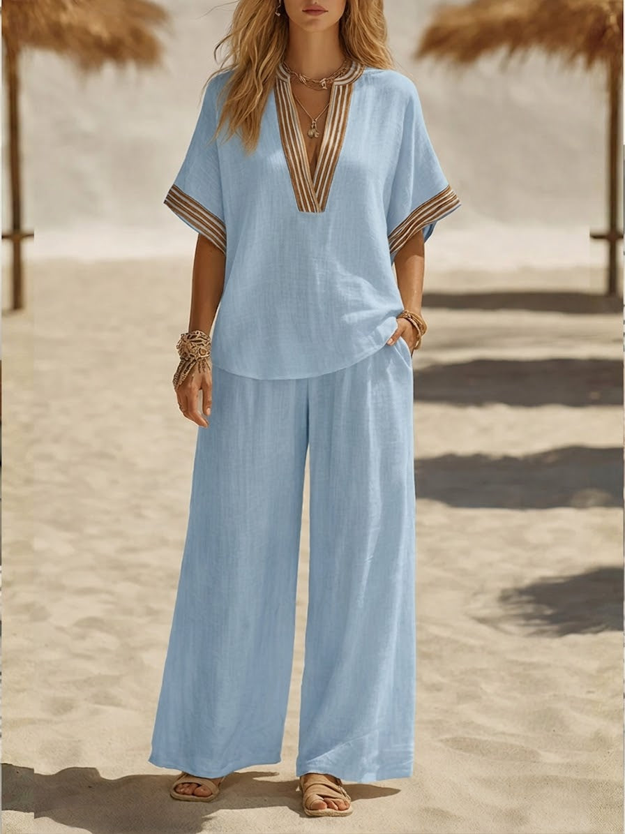🎁New Arrivals🔥Casual Linen And Cotton Two-piece Set