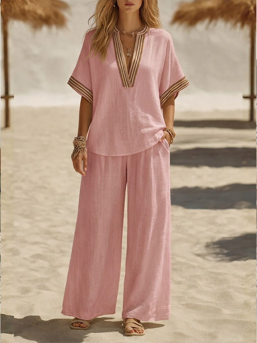 🎁New Arrivals🔥Casual Linen And Cotton Two-piece Set