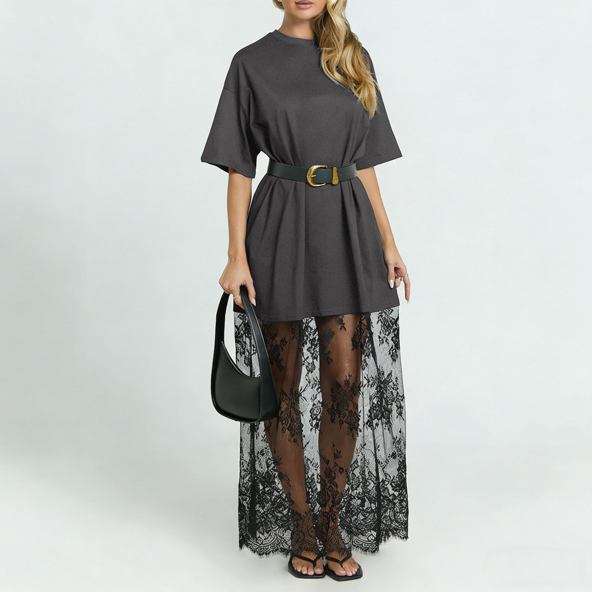 🌷Kai Lace T-Shirt Maxi Dress